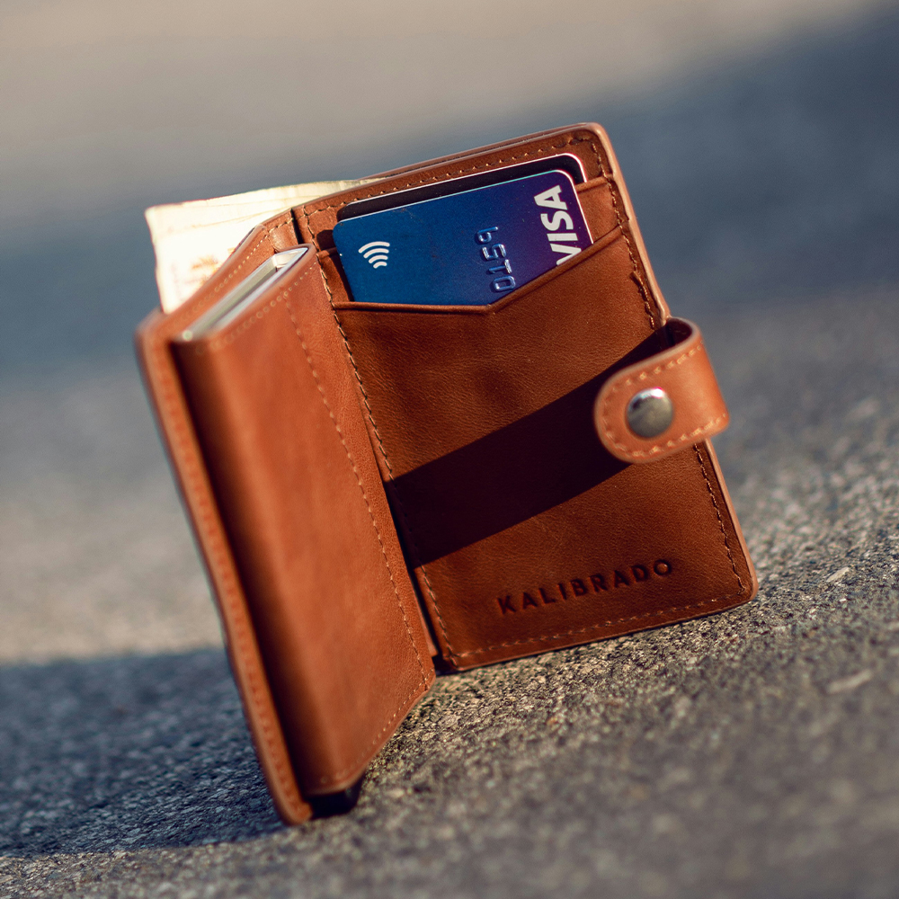 Compact Bi-Fold Leather Wallet